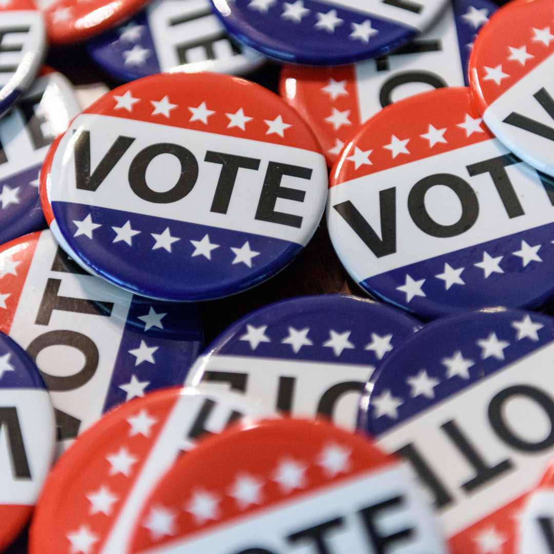 Photo of several voting buttons