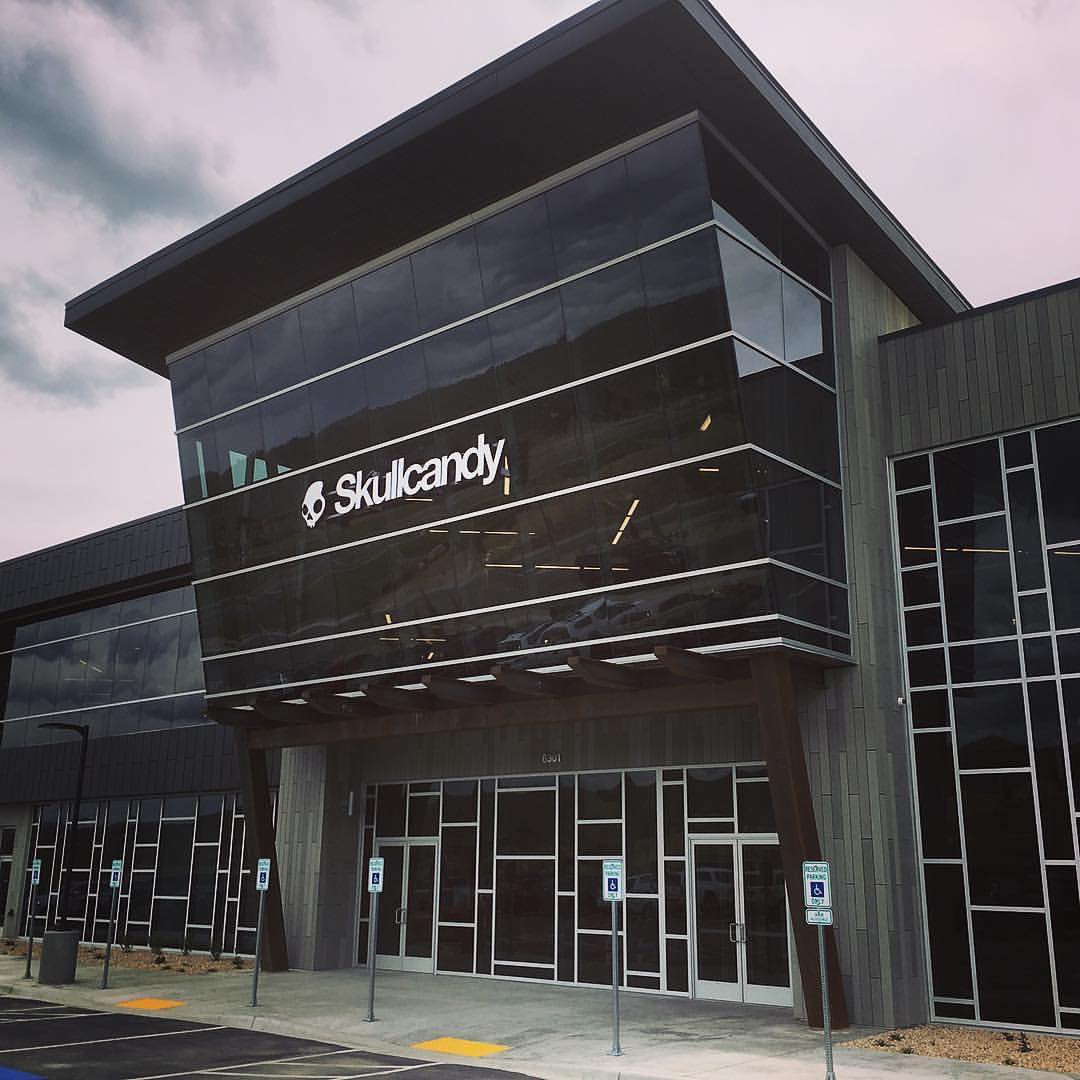 A picture of the front of the Skullcandy Headquarters Building in Park City, Utah